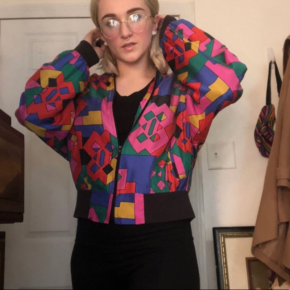 Vintage sand wash silk bomber jacket